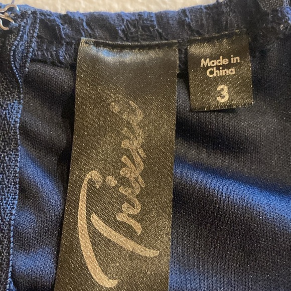 Size 3 Trixxi Navy Lace and Floral Spaghetti Strap Dress - Picture 15 of 16